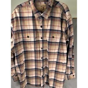 Red Head Men's Plaid Flannel Button-Down Thermal Shirt Long Sleeve Size 3XL